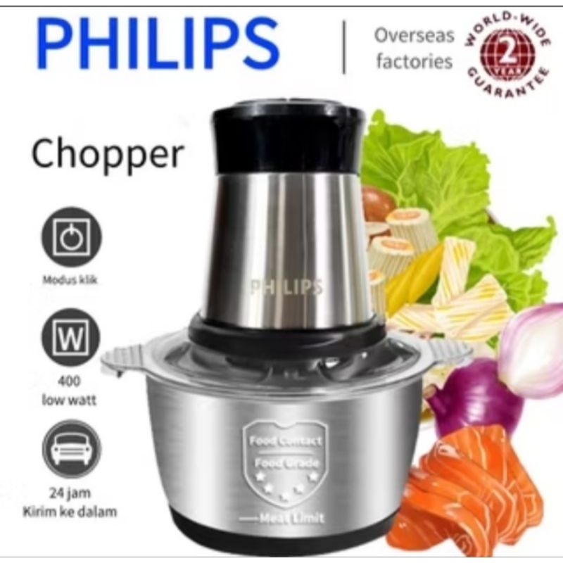 chopper/blender philips Chopper philips food giling daging/bumbu dapur muatan2liter