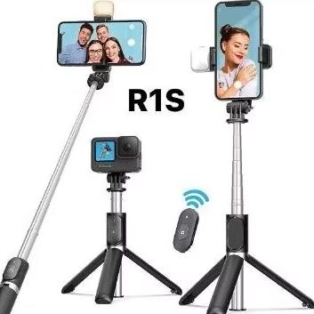 Tongsis bluetooth R1S 3in1 bisa buat tongsis tripod duduk dan holder standing