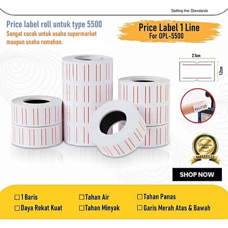 

Price Label 1 Line Putih / Label Harga 1 Line Putih
