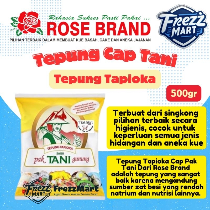 

Tepung Tapioka Cap Pak Tani Gunung 500gr Tepung Sagu Kanji Singkong By Rose Brand.