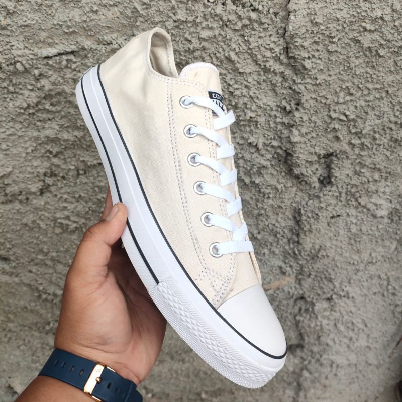 SEPATU PRIA UKURAN 45 46 BIG SIZE JUMBO CREAM LOW KANVAS KLASIK