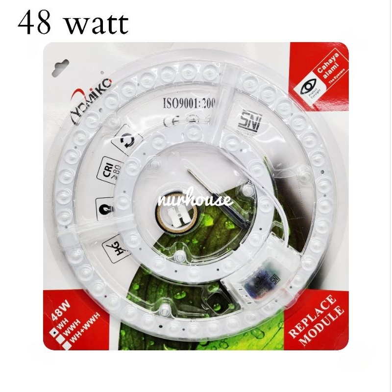 Lampu LED plafon TL ring Yomiko 48 watt Led modul refil isi ulang lampu plafon