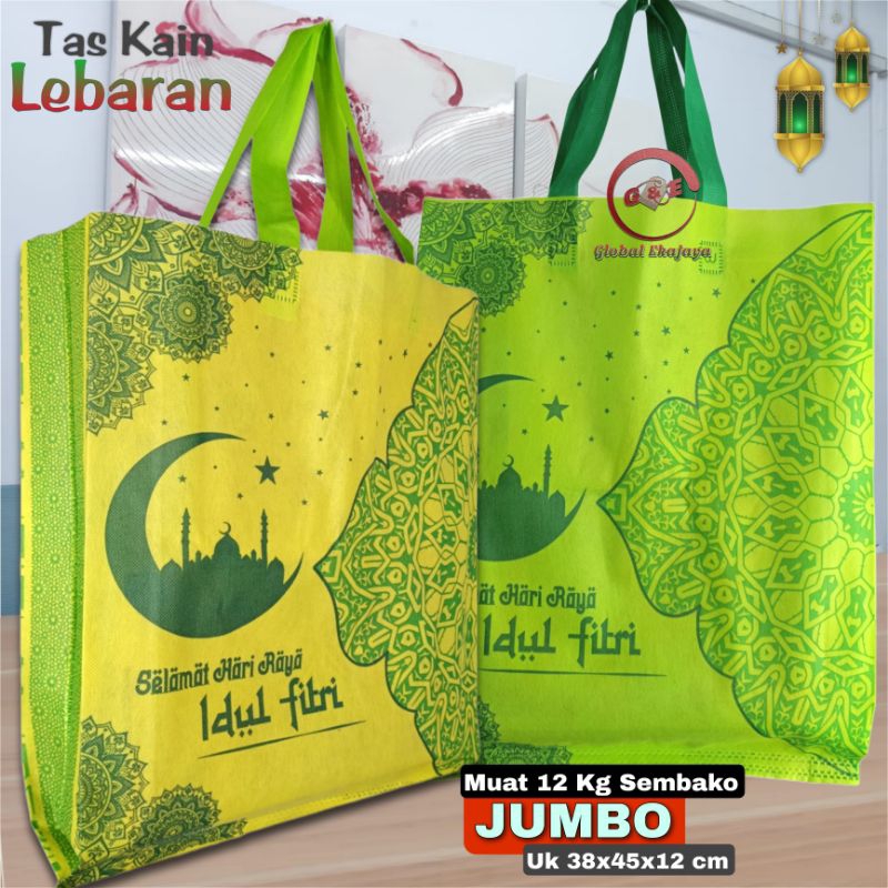 

Tas Lebaran Spunbond XL Jumbo 38x45x12 Goodie Bag Besar Sablon Lebaran Idul Fitri Bingkisan Souvenir