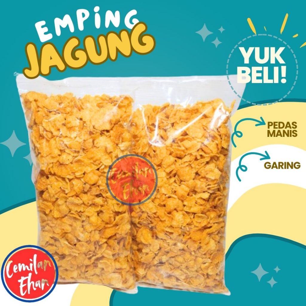 

Emping Jagung - 250gr Kiloan Murah Rasa Pedas Manis / Jagung Geprek