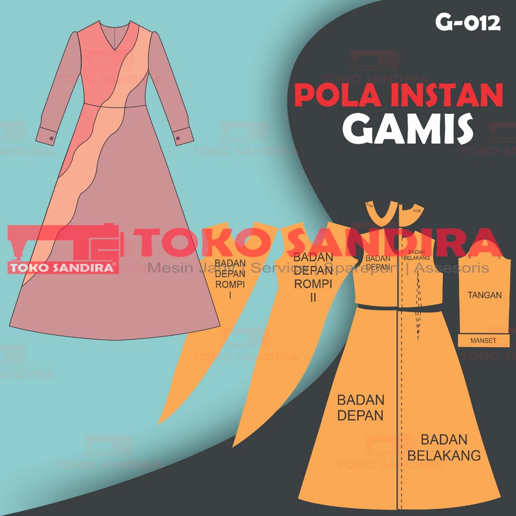 pola gamis/pola instan gamis/pola gamis maxi/pola instan murah/pola gamis dress/pola jahit komplit/p
