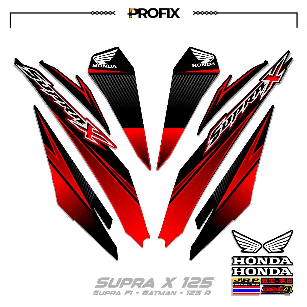 STRIPING SUPRA X 125 R MOTIF 32 STIKER DECAL SUPRA X 125 R-SUPRA FI BATMAN-125R
