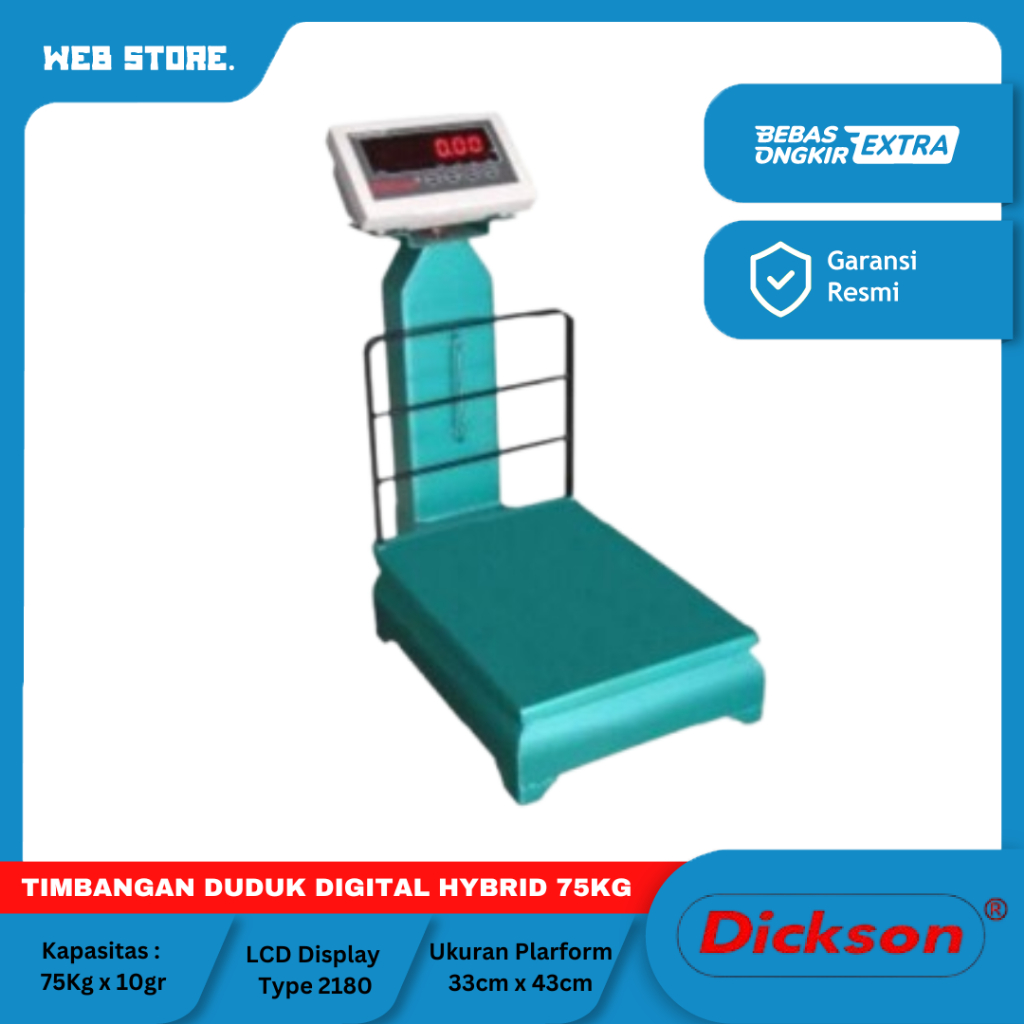 Timbangan Duduk Digital Hybrid Lantai Barang Mekanik Dickson 75Kg Pagar