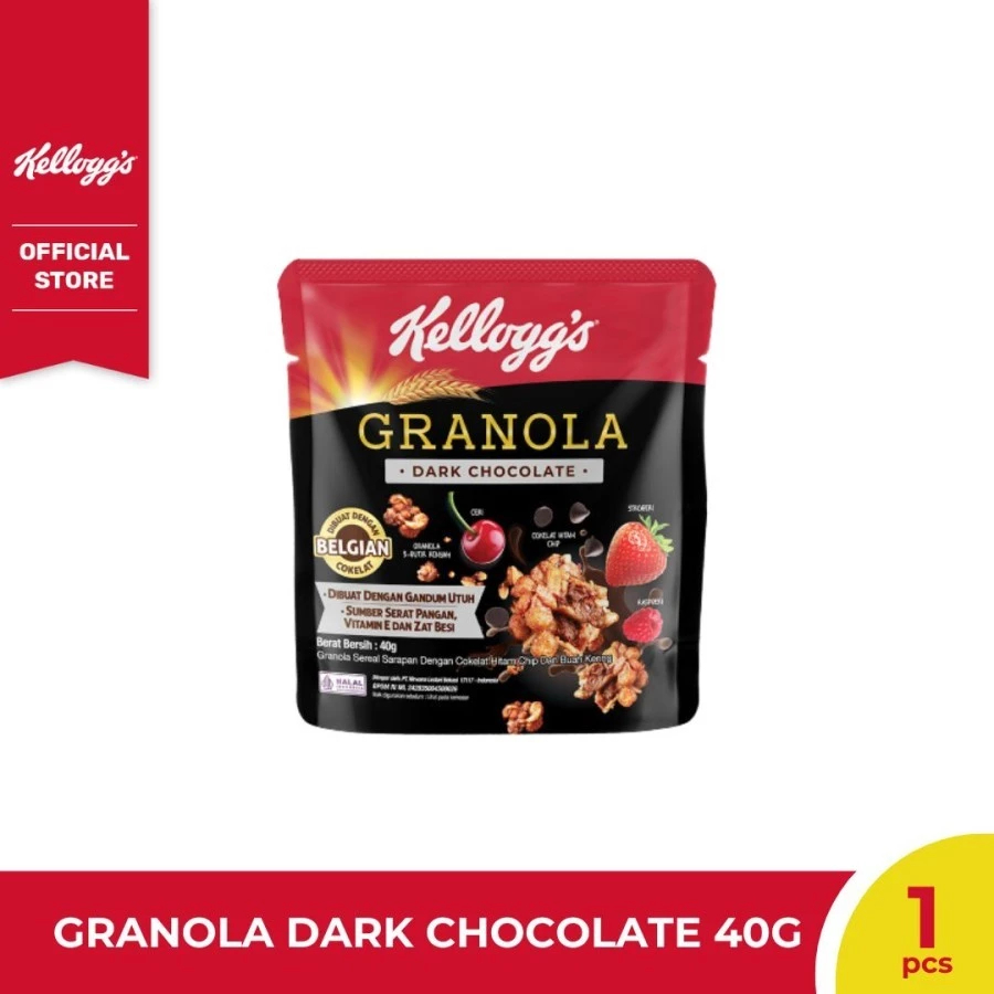 

Kelloggs Granola Mixed Berries dan Dark Chocolate 40gr
