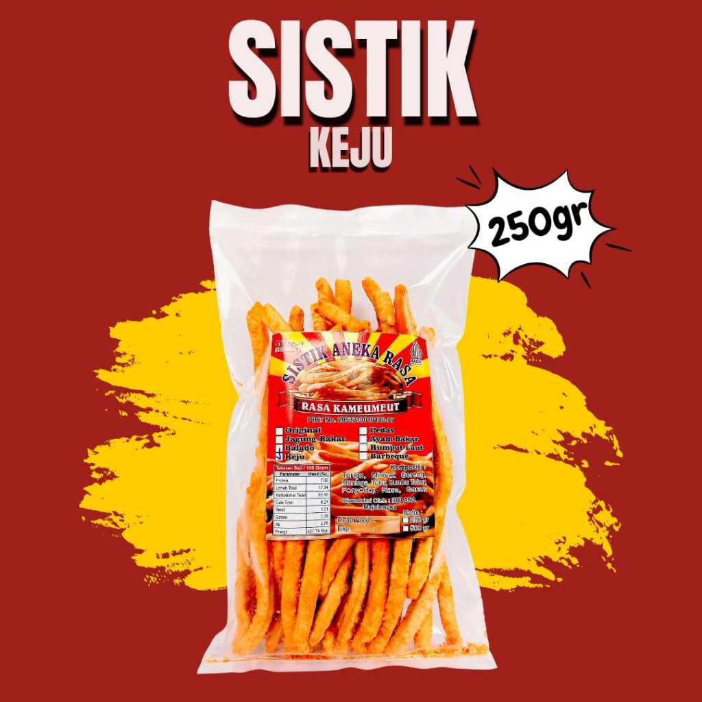 

Sistik Keju 250 gram Sistik Aneka Rasa Kameumeut