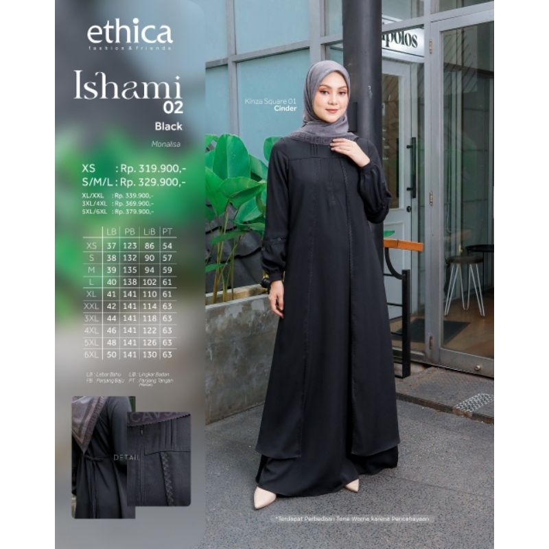 Gamis warna hitam/Black Serries by Ethica Isami 01,02,05,07,08,10,11,