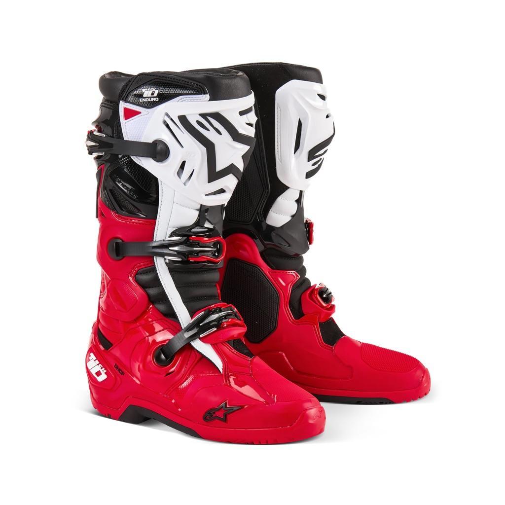 BOOTS ENDURO ALPINESTAR TECH 10 COLOUR BLACK-RED SEPATU ENDURO ALPINESTAR TECH 10 SEPATU OFFROAD ALP