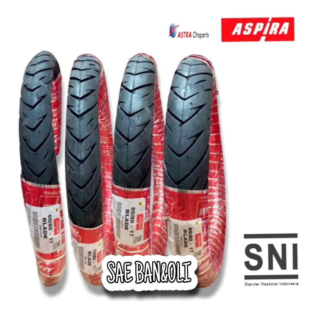 BAN LUAR ASPIRA BLADE 90/80-17 & 80/80-17 BAN LUAR RING 17 BAN MOTOR BEBEK