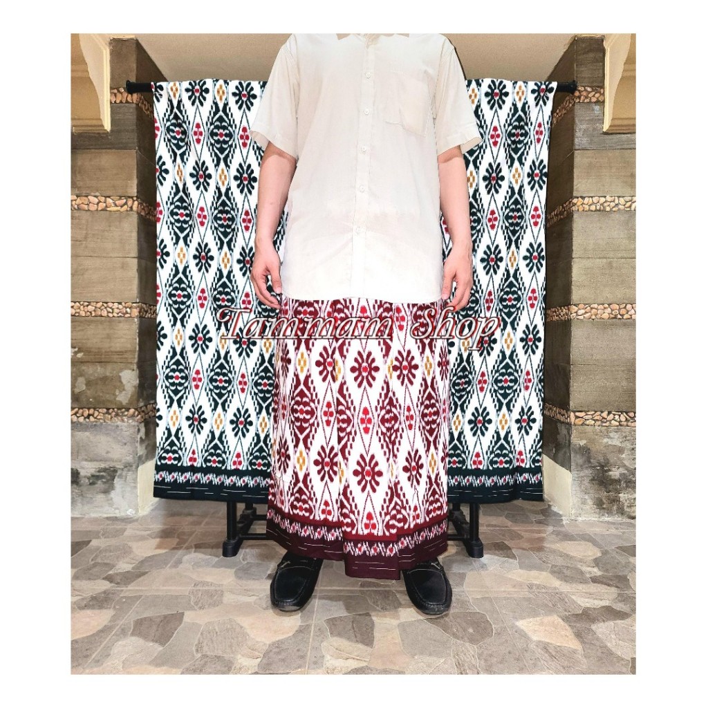 Sarung Goyor Botol Sahara Motif Balian L Putih