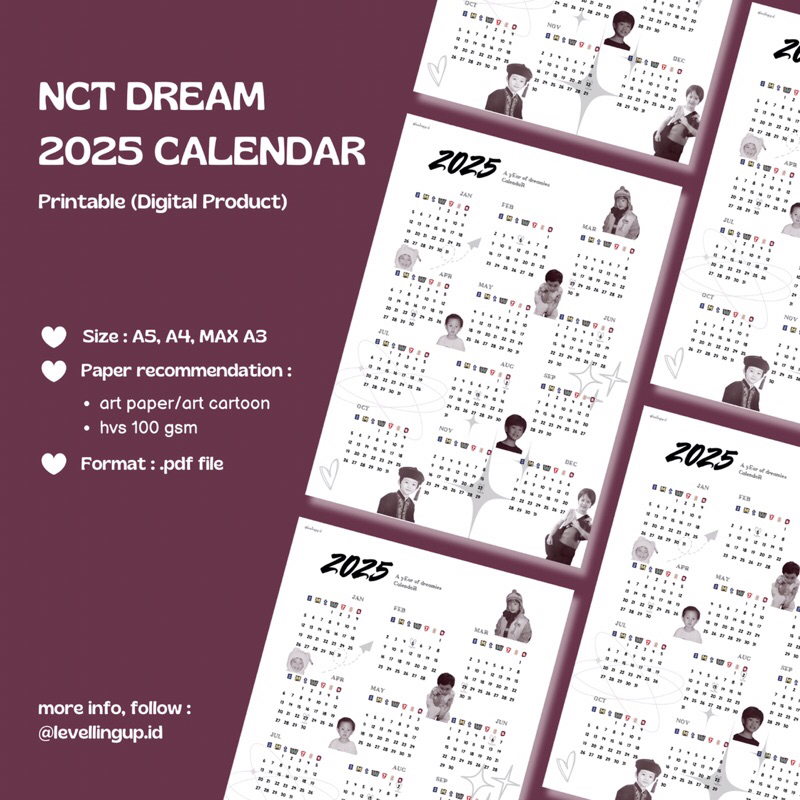 

NCT Dream 2025 Calendar (Printable)