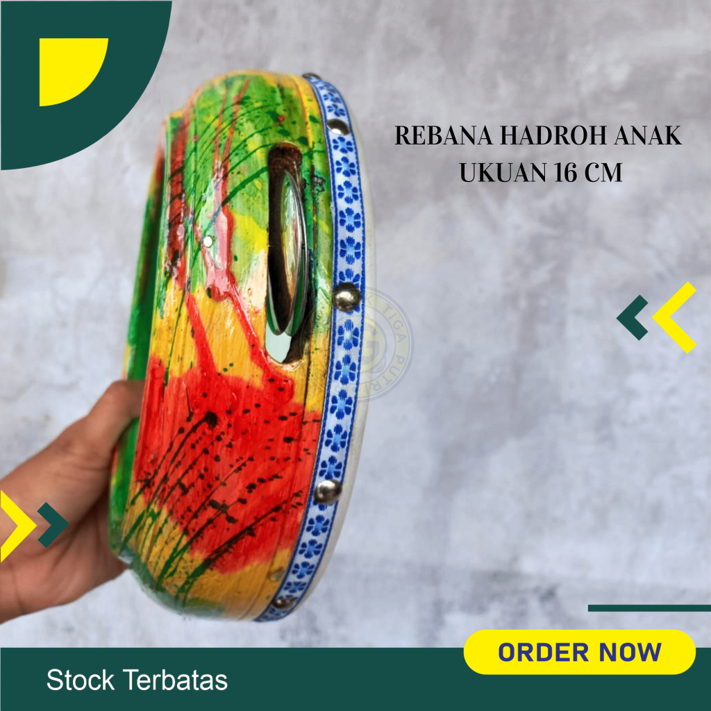 rebana mainan anak  ukuran 16 cm rebana kecil  gendang rebana  alat musik rebana gendang alat musik