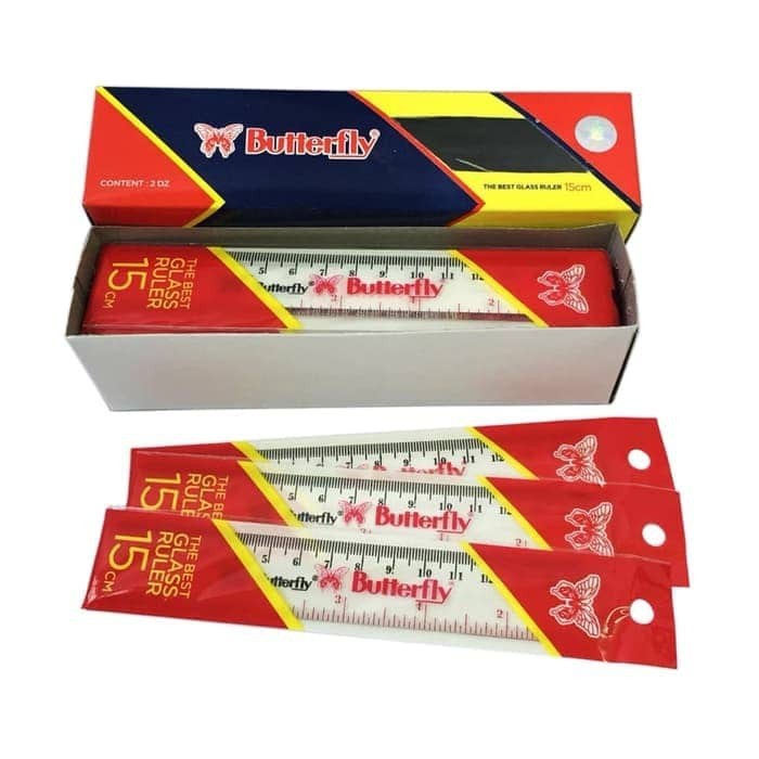 

penggaris plastik butterfly perpack / penggaris 15cm / penggaris 30cm