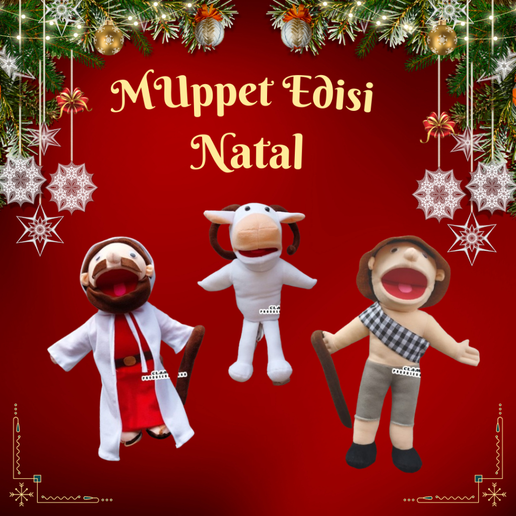 Boneka Muppet Yesus Edisi Natal Boneka cablak ventriloquist Puppet Yesus & pengembala & domba