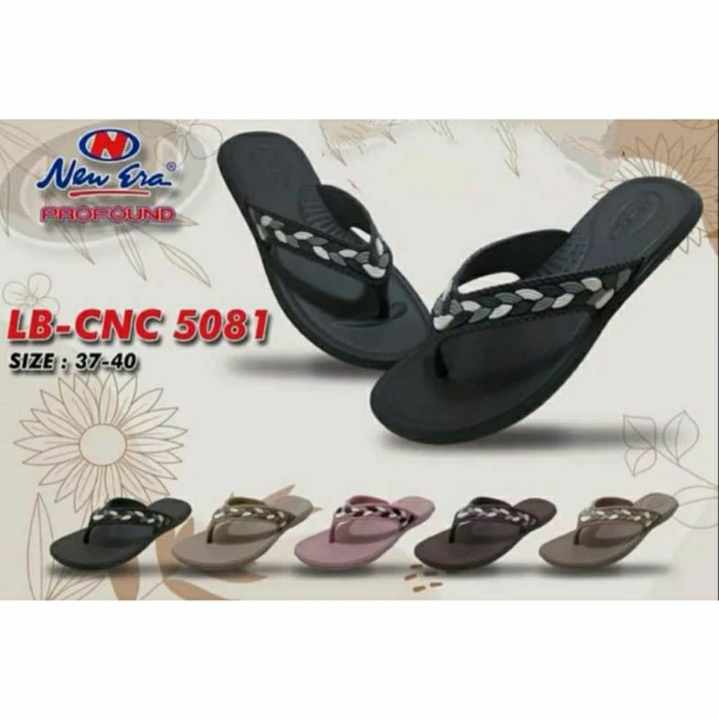 NEW ERA Sandal Sendal Jepit Perempuan Kepang Kekinian