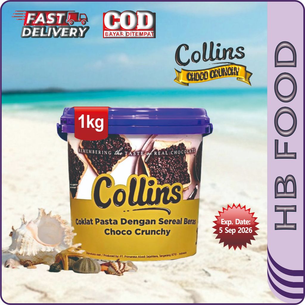 

Collins Choco Crunchy 1 kg - Coklat Pasta Dengan Malt Krispi - Selai Coklat - Menu Sarapan - Cemilan