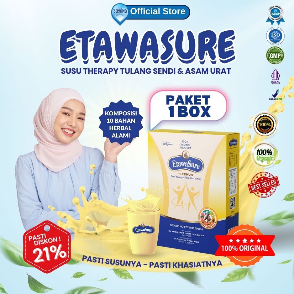 

Etawasure Susu Kambing Etawa Platinum Untuk Asam Urat Nyeri Sendi dan Pegal Linu isi 250gr