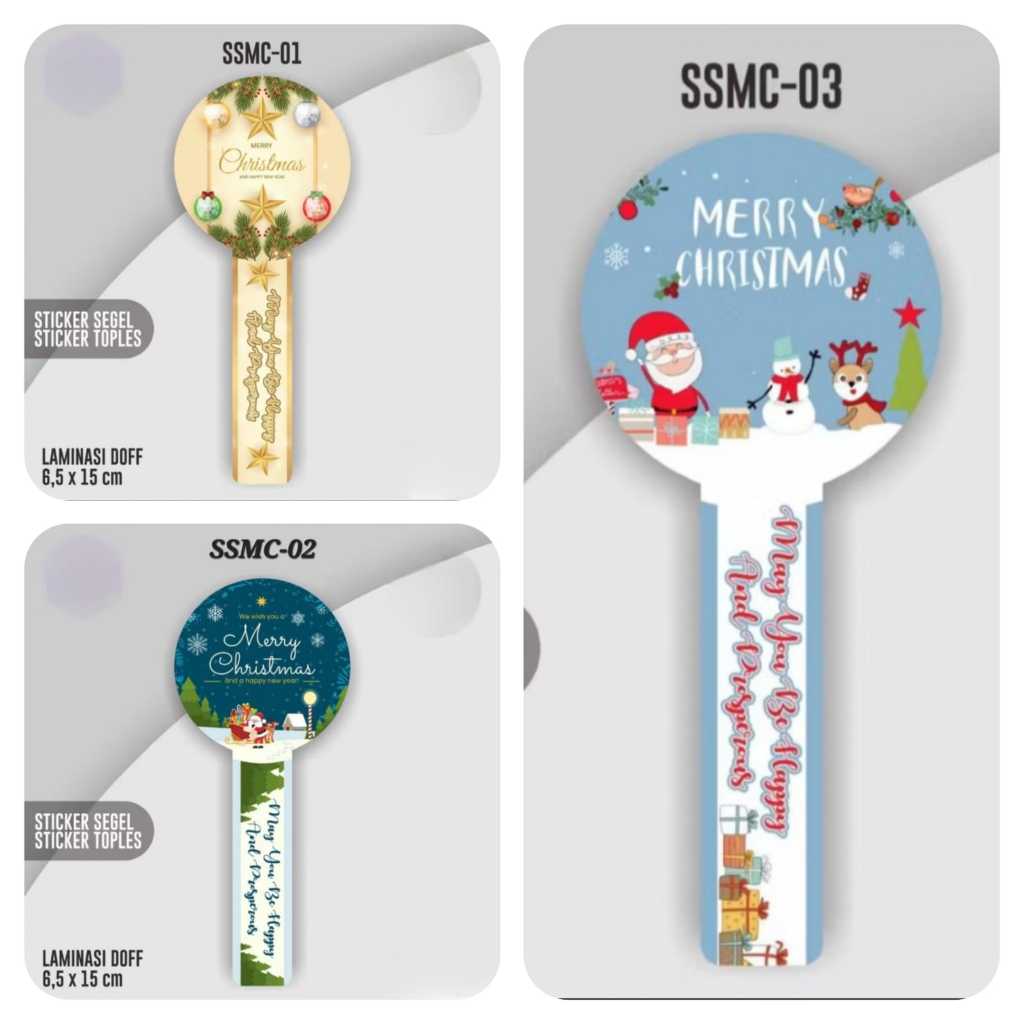 

10 pcs Sticker Toples Panjang Natal Christmas 6.5x15cm