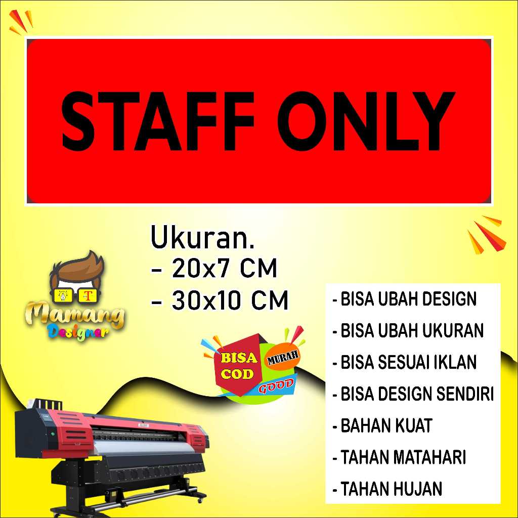 

Sticker Untuk Tempelan di Meja Kasir Bahan Cerah Merah