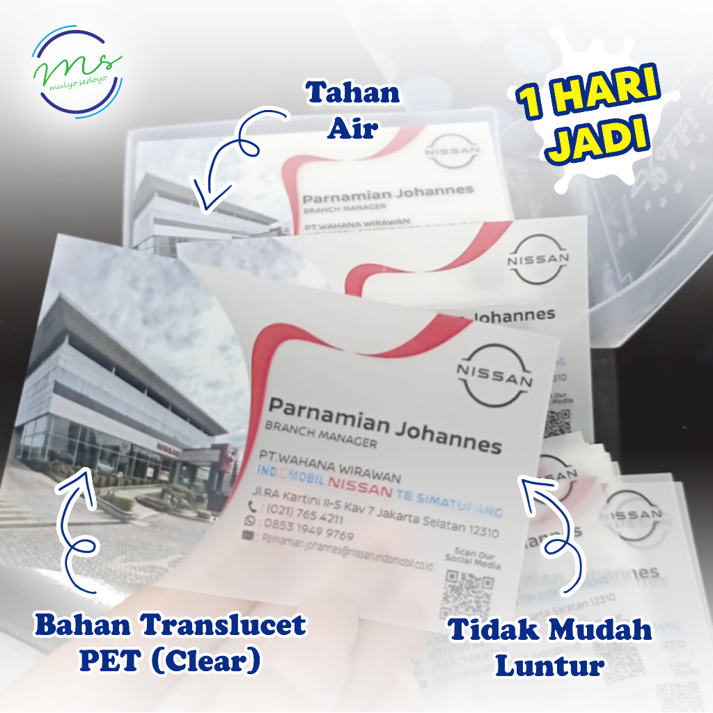 

Kartu Nama ID Card transparan Name Card CUSTOM Transparan