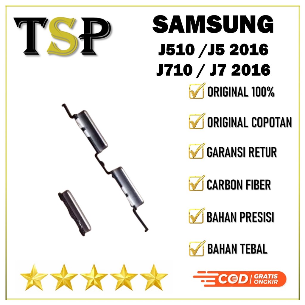 【Original 100%】TOMBOL LUAR SAMSUNG J510/ J5 2016 / J710 / J7 2016 + ON/OFF + VOLUME