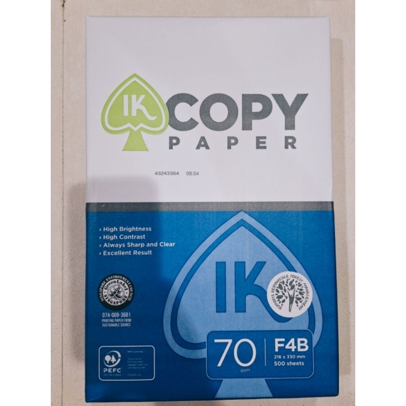 

KERTAS HVS F4 SIDU 70 GSM / rim