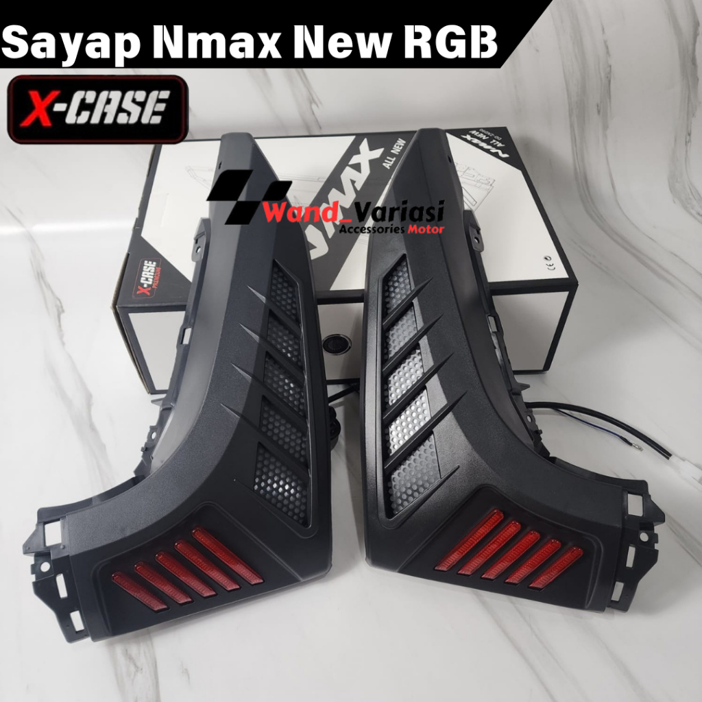 Cover Lampu Sen Depan Nmax New 2020-2023 RGB+Magnet-Sayap Samping Plus Sen Senja Nmax New RGB