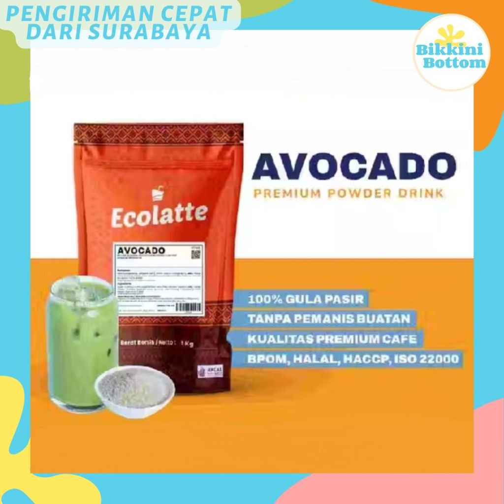 

Bubuk Minuman AVOCADO Ecolatte Premium 1kg Bubuk Minuman Rasa ALPUKAT Powder Drink Halal