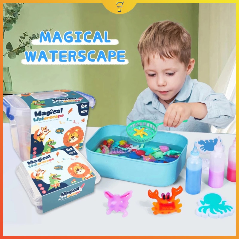 DIY Magical Waterscape Set Mainan Anak Edukasi Toy Jelly Ajaib Cairan Warna dan Bubuk