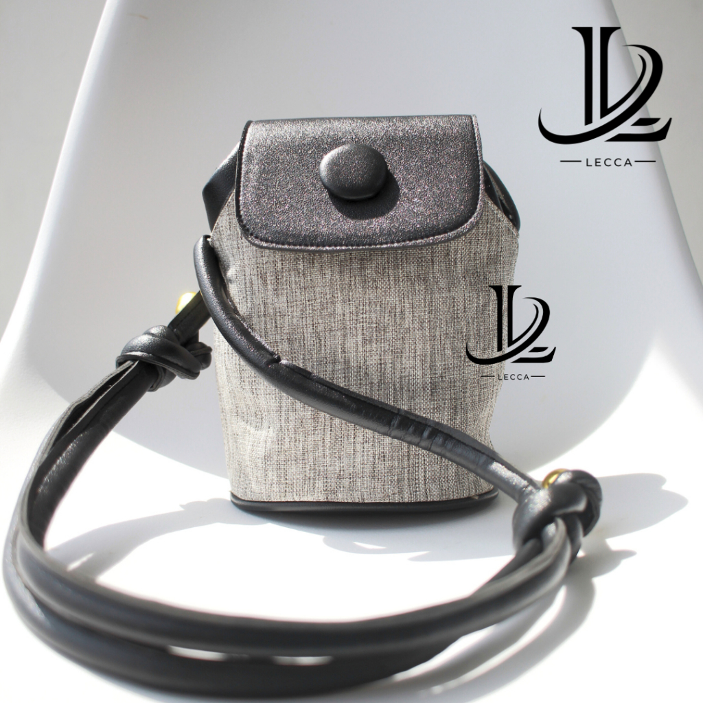 TAS HP SELEMPANG & BAHU WANITA FASHION RUBY BAG KANVAS KOMBI SNOW