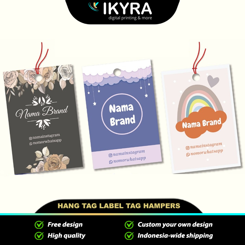 

Hang Tag Custom 1 Sisi Tebal | Tag Label Baju | Tag Baju | HangTag Baju | Free Design | Tag Label Hampers