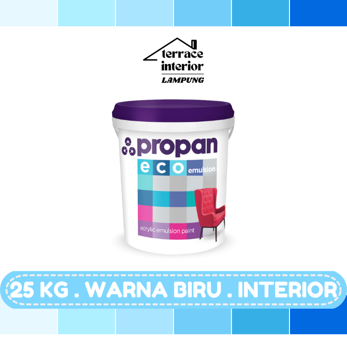 Cat Tembok Interior Propan Eco Emulsion  Warna Biru 25 Kg