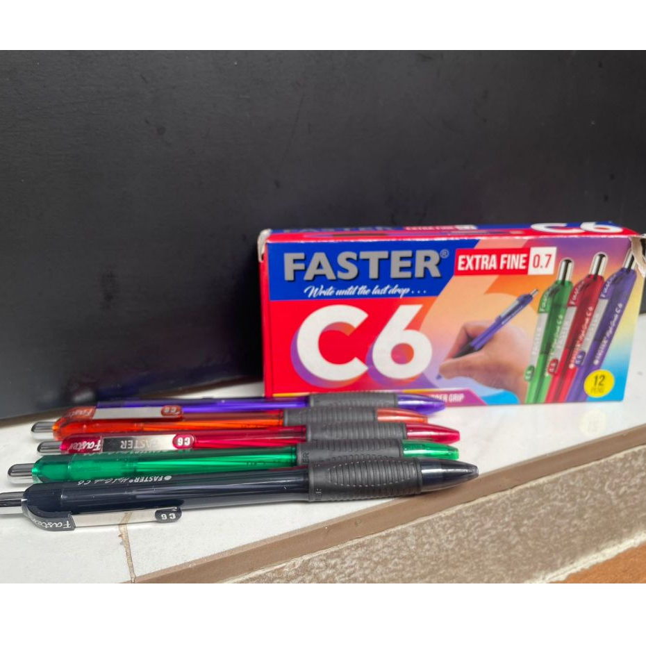 

{1 Lusin 12pcs} Pulpen Fater C6 tinta HITAM / Pulpen Faster Cetek – per pack