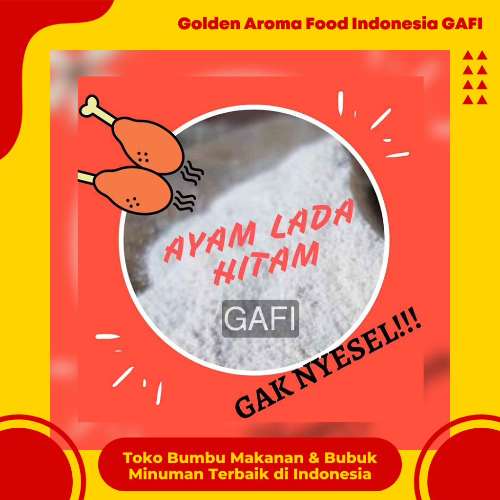 

GAFI Food Bumbu Tabur Rasa Ayam Lada Hitam 1 kg, Chicken Black Papper Flavour Seasoning Powder 1 Kg