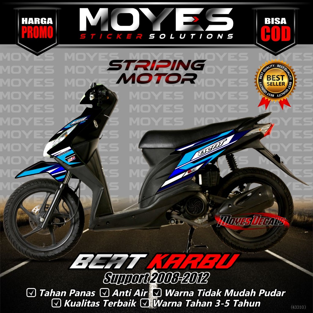 Striping Beat Karbu - Decal Beat Karbu - Stiker Beat Karbu -  Decal Stiker Beat Karbu 2008-2012 Raci
