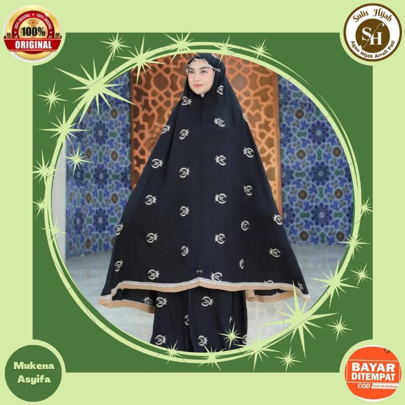 PROMO-Mukena Asyifa rukuh perlengkapan peralatan alat sholat wanita dewasa potongan bordir bordir re