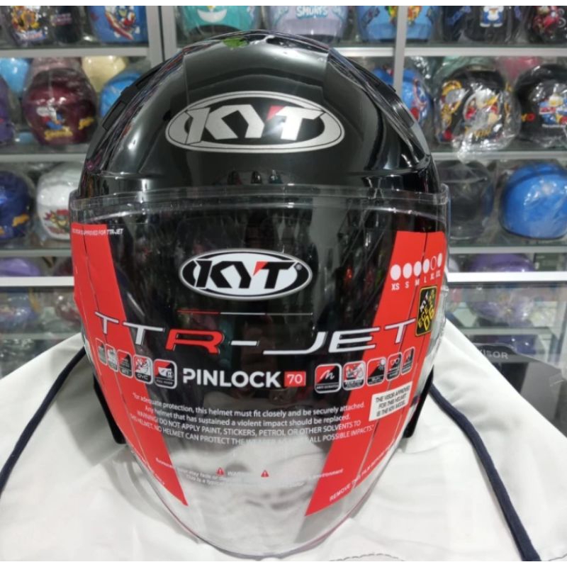 HELM KYT TTR JET SOLID BLACK ORIGINAL