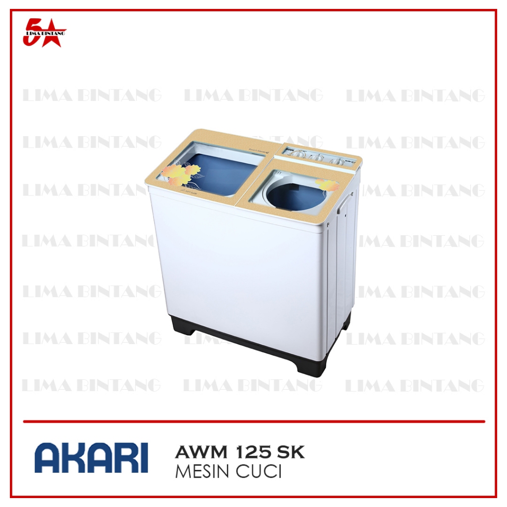 MESIN CUCI 2 TABUNG 12 KG AKARI AWM 125 SK AWM-125SK AWM 125SK