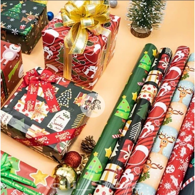 

Kertas Kado Natal Wrapping Paper Merry Christmas Bungkusan Gift Hampers Parcel