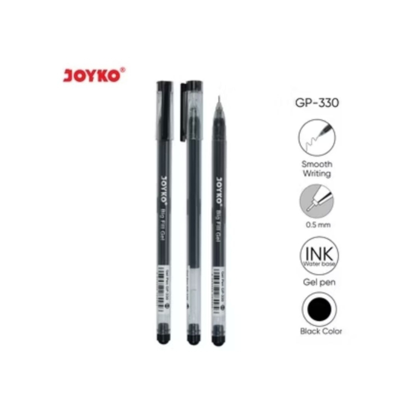 

Gel Pen | Pulpen Pena Gel Joyko GP-330 Big Fill Gel 0.5 mm [1 LUSIN]