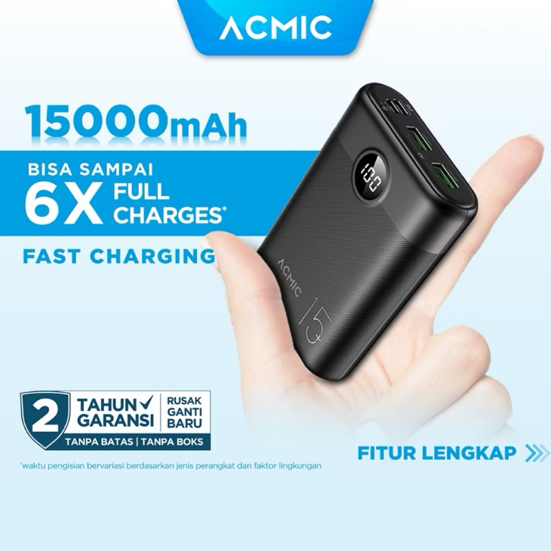 ACMIC DIGIMAX 15000mAh Powerbank Mini 22.5W Fast Charging Type C