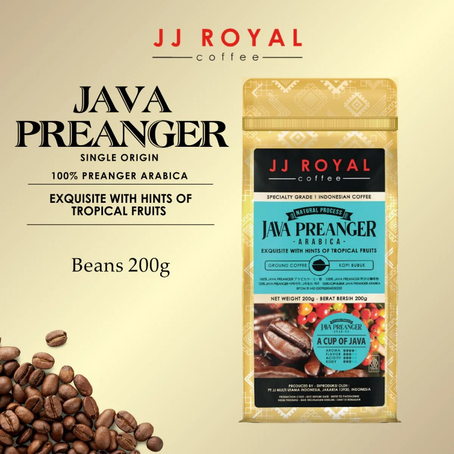 

JJ Royal Coffee Java Preanger Arabica Bean/Ground 200gr