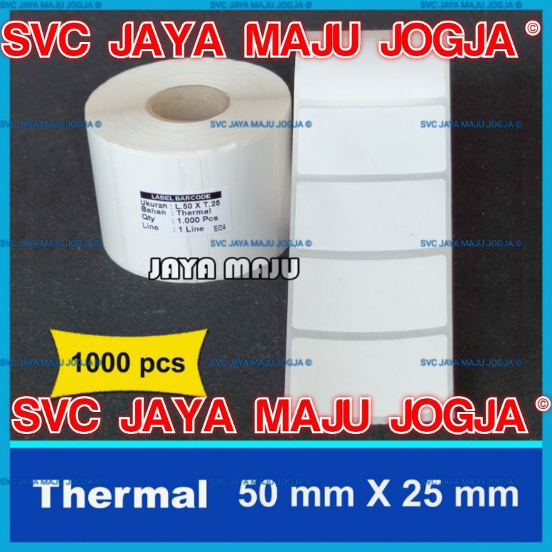 

PROMO LABEL BARCODE THERMAL DIRECT THERMAL 50 X 25 MM 50x25 50 x 25 - 1 LINE - ISI 1000 PCS - JAYA MAJU JOGJA || LABEL BARCODE TANPA RIBBON || 50 X 25 THERMAL TOP COAT - 1 LINE - FACE OUT - ISI 1.000 PCS || 50x25 - ETIKET LABEL RESEP OBAT