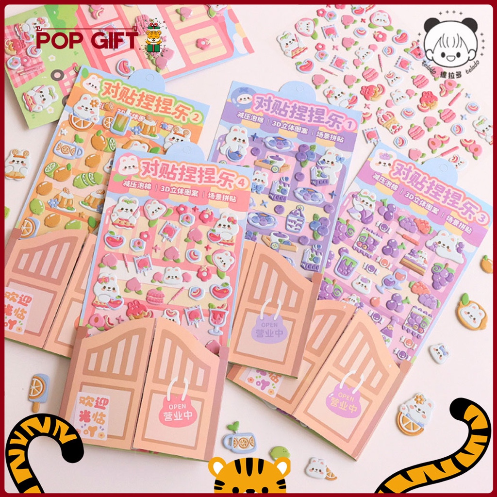 

PG Stiker 3D Timbul Dekor DIY / Mainan Stiker Tempel Buku Kertas Stiker Timbul Random Stiker TLD142