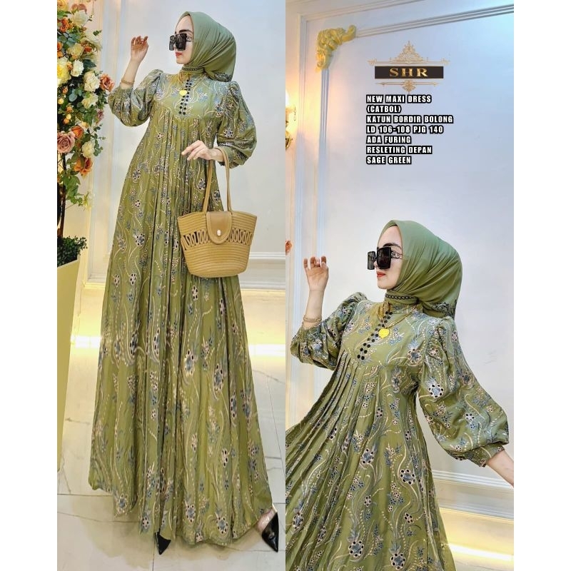Gamis SHR katbol motif bordir premium
