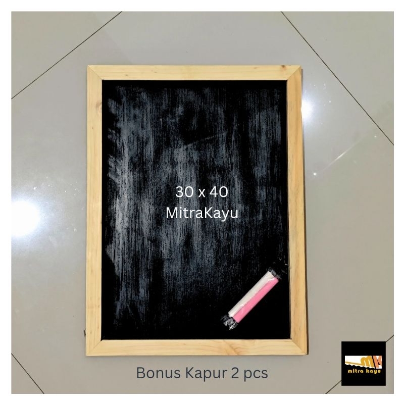 

Papan Tulis BlackBoard Kapur Chalkboard Gantung ukuran 30 x 40 Mitra Kayu