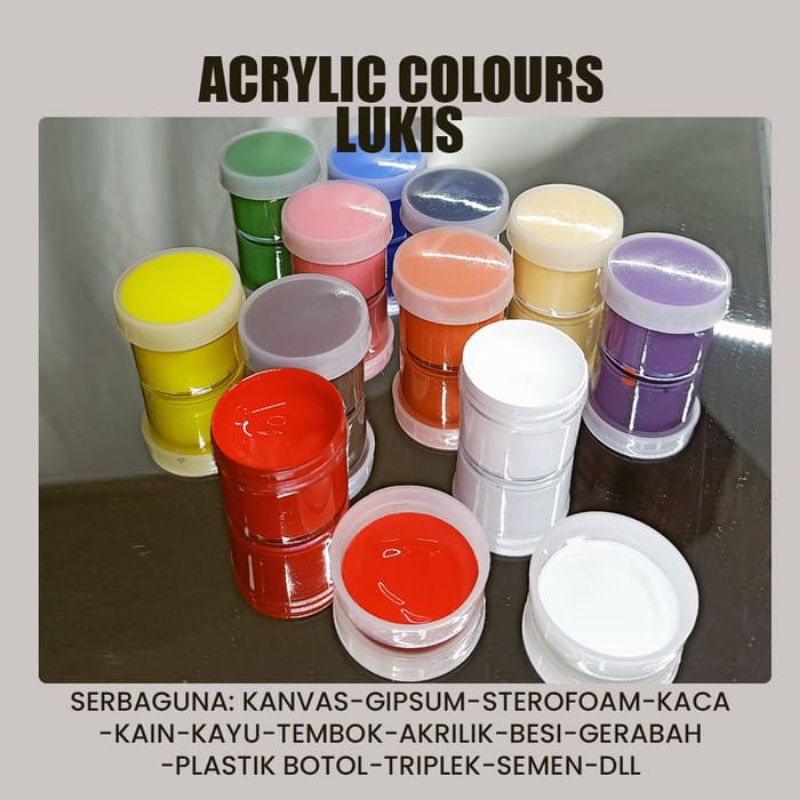 

Acrylic Colours Lukis 100 gram Cat Lukis Sterefoam moritsu Cat Air